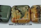 CPJ169 15.5 inches 22*30mm rectangle picasso jasper gemstone beads