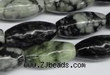 CPJ211 15.5 inches 12*24mm rice green picasso jasper beads