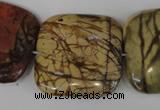 CPJ363 15.5 inches 30*30mm square picasso jasper gemstone beads