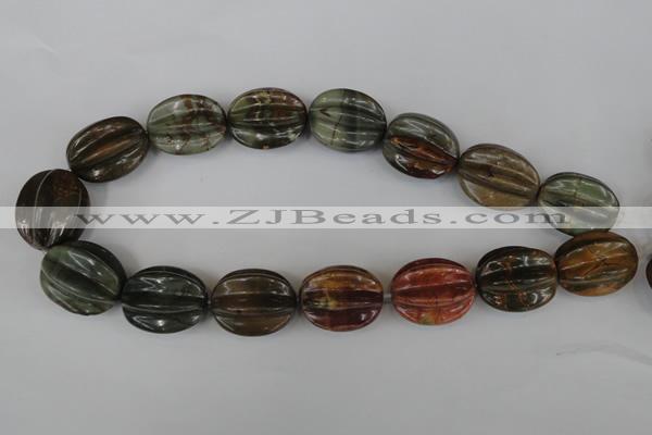 CPJ372 15.5 inches 25*28mm starfruit picasso jasper gemstone beads