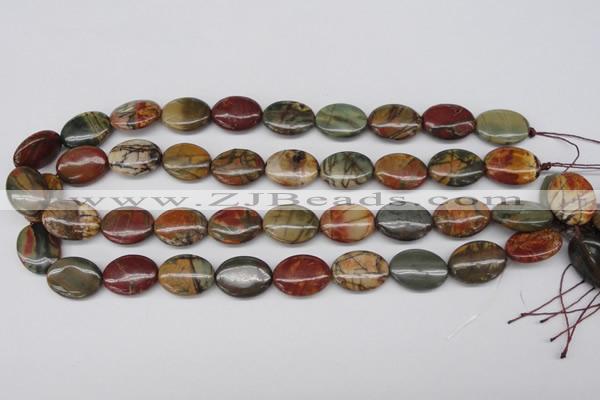 CPJ403 15 inches 13*18mm oval picasso jasper gemstone beads