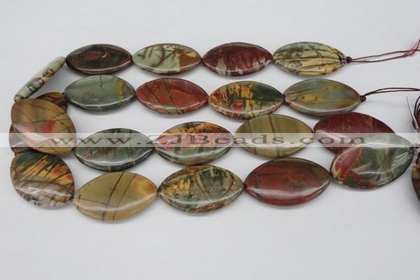 CPJ412 15 inches 25*40mm marquise picasso jasper gemstone beads