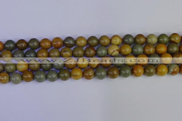 CPJ454 15.5 inches 12mm round wildhorse picture jasper beads
