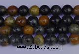 CPJ470 15.5 inches 4mm round black picasso jasper beads wholesale