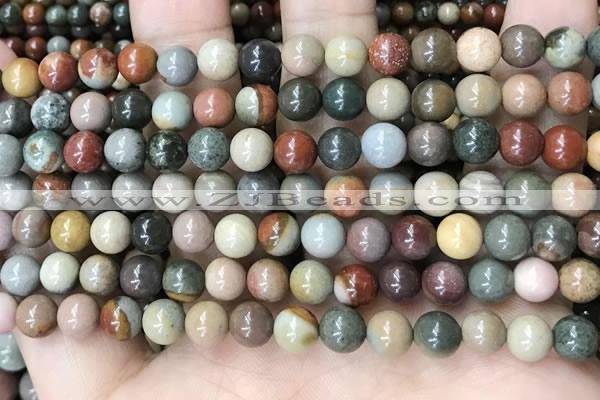 CPJ481 15.5 inches 6mm round polychrome jasper beads wholesale