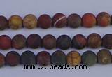 CPJ500 15.5 inches 4mm round matte picasso jasper beads wholeasle