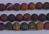 CPJ501 15.5 inches 6mm round matte picasso jasper beads wholesale