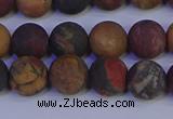 CPJ503 15.5 inches 10mm round matte picasso jasper beads wholesale