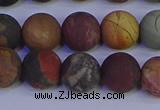 CPJ504 15.5 inches 12mm round matte picasso jasper beads wholesale