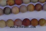 CPJ511 15.5 inches 6mm round matte polychrome jasper beads wholeasle