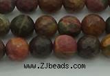 CPJ531 15.5 inches 6mm faceted round picasso jasper beads