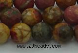 CPJ533 15.5 inches 10mm faceted round picasso jasper beads