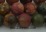 CPJ534 15.5 inches 12mm faceted round picasso jasper beads
