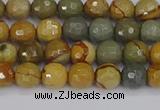 CPJ541 15.5 inches 6mm faceted round wildhorse picture jasper beads