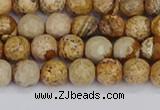 CPJ556 15.5 inches 6mm faceted round picture jasper beads