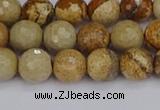 CPJ557 15.5 inches 8mm faceted round picture jasper beads