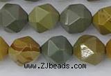 CPJ573 15.5 inches 12mm faceted nuggets wildhorse picture jasper beads