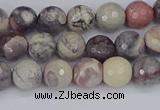 CPJ611 15.5 inches 6mm faceted round purple striped jasper beads