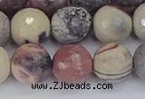 CPJ614 15.5 inches 12mm faceted round purple striped jasper beads