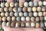 CPJ653 15.5 inches 10mm round matte picture jasper beads wholesale