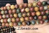 CPJ673 15.5 inches 10mm round picasso jasper beads wholesale