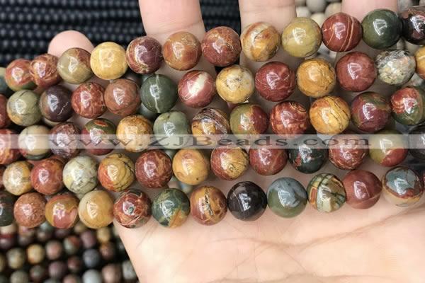 CPJ673 15.5 inches 10mm round picasso jasper beads wholesale