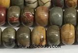 CPJ677 15.5 inches 4*6mm rondelle picasso jasper beads wholesale