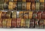 CPJ680 15.5 inches 2.5*4mm heishi picasso jasper beads wholesale