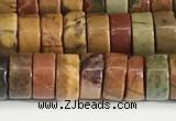 CPJ681 15.5 inches 3*6mm heishi picasso jasper beads wholesale