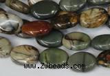 CPJ83 15.5 inches 10*14mm oval picasso jasper gemstone beads