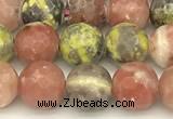 CPM11 15 inches 6mm faceted round red plum blossom jade beads