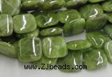 CPO07 15.5 inches 10*10mm square olivine gemstone beads wholesale