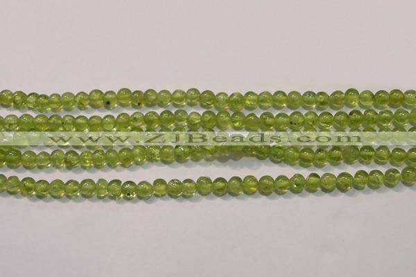 CPO102 15 inches 4mm round natural peridot beads wholesale