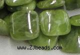 CPO11 15.5 inches 20*20mm square olivine gemstone beads wholesale