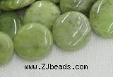 CPO18 15.5 inches 20mm flat round olivine gemstone beads wholesale