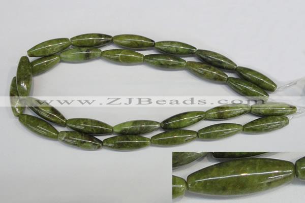 CPO26 15.5 inches 10*30mm rice olivine gemstone beads wholesale