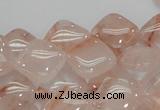 CPQ08 15.5 inches 15*15mm diamond natural pink quartz beads