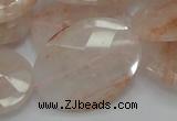 CPQ17 15.5 inches 30*40mm faceted oval natural pink quartz beads
