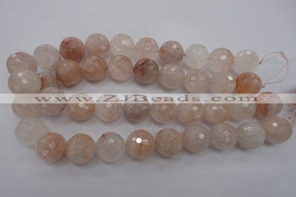 CPQ209 15.5 inches 20mm faceted round natural pink quartz beads