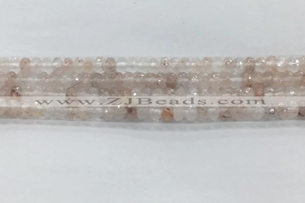 CPQ210 15.5 inches 4*6mm faceted rondelle natural pink quartz beads