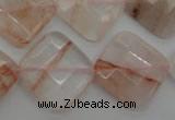 CPQ228 15.5 inches 20*20mm faceted diamond natural pink quartz beads