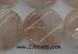 CPQ238 15.5 inches 28mm twisted coin natural pink quartz beads