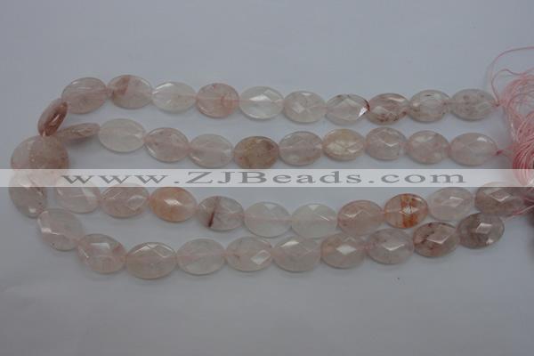 CPQ244 15.5 inches 13*18mm faceted oval natural pink quartz beads