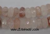 CPQ246 15.5 inches 6*12mm faceted rondelle natural pink quartz beads