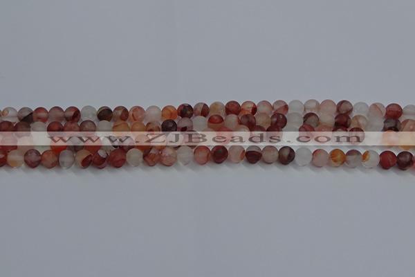 CPQ300 15.5 inches 4mm round matte pink quartz beads wholesale