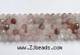 CPQ320 15.5 inches 10mm faceted round pink quartz beads