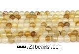 CPQ351 15.5 inches 6mm round yellow quartz gemstone beads