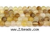 CPQ353 15.5 inches 10mm round yellow quartz gemstone beads