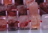 CPQ42 15.5 inches 11*15*15mm faceted triangle pink quartz beads