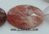 CPQ65 15.5 inches 30*40mm faceted oval natural pink quartz beads